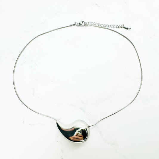 Kylie Drop Necklace Silver