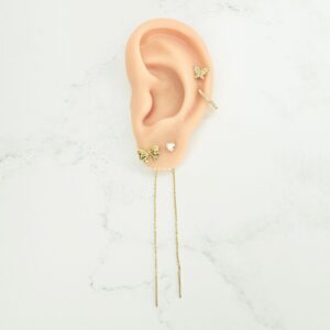 Emma Beatrice Vanessa Kendall Earrings Gold Worn scaled