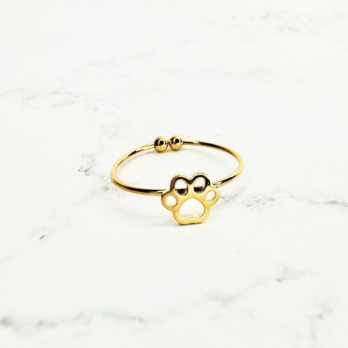 Kitty Paw Pet Love Ring Gold scaled