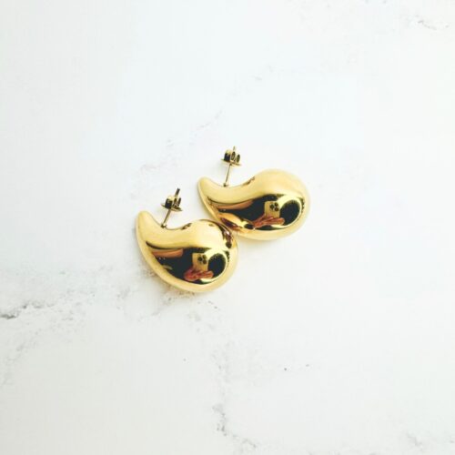 Kylie Drop Earrings Gold Large scaled