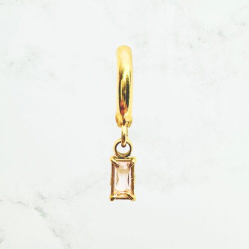 Taylor Crystal Hoop Earring Gold Pink Baguette scaled
